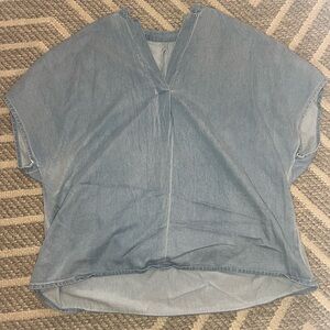 Casual Denim Blue Women's Top